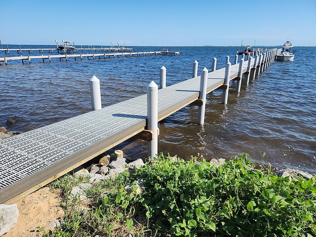 Eco Piling & Thru-Flow Dock Installation in Gulf Breeze, FL – Top Quality Marine Construction- Our installations are featured by ThruFlow